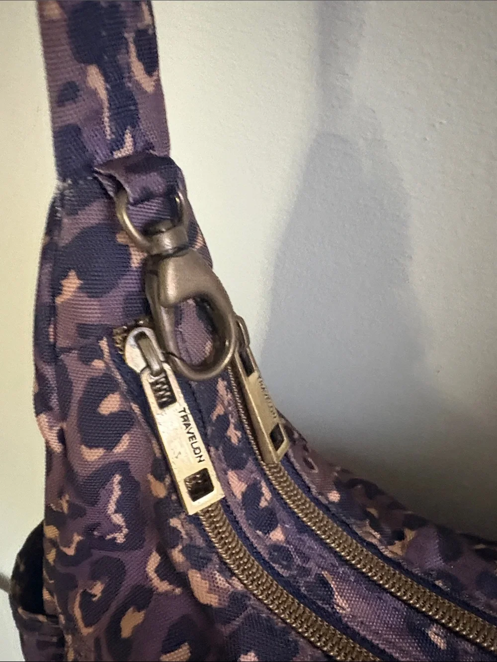 Women’s Leopard Print Purple Shoulder Bag
